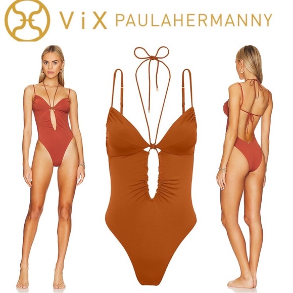 HERMANNY by VIX animal swimsuit 10 twist bandeau ruched strapless shirred main image 1